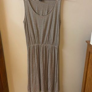 H&M white and black striped dress